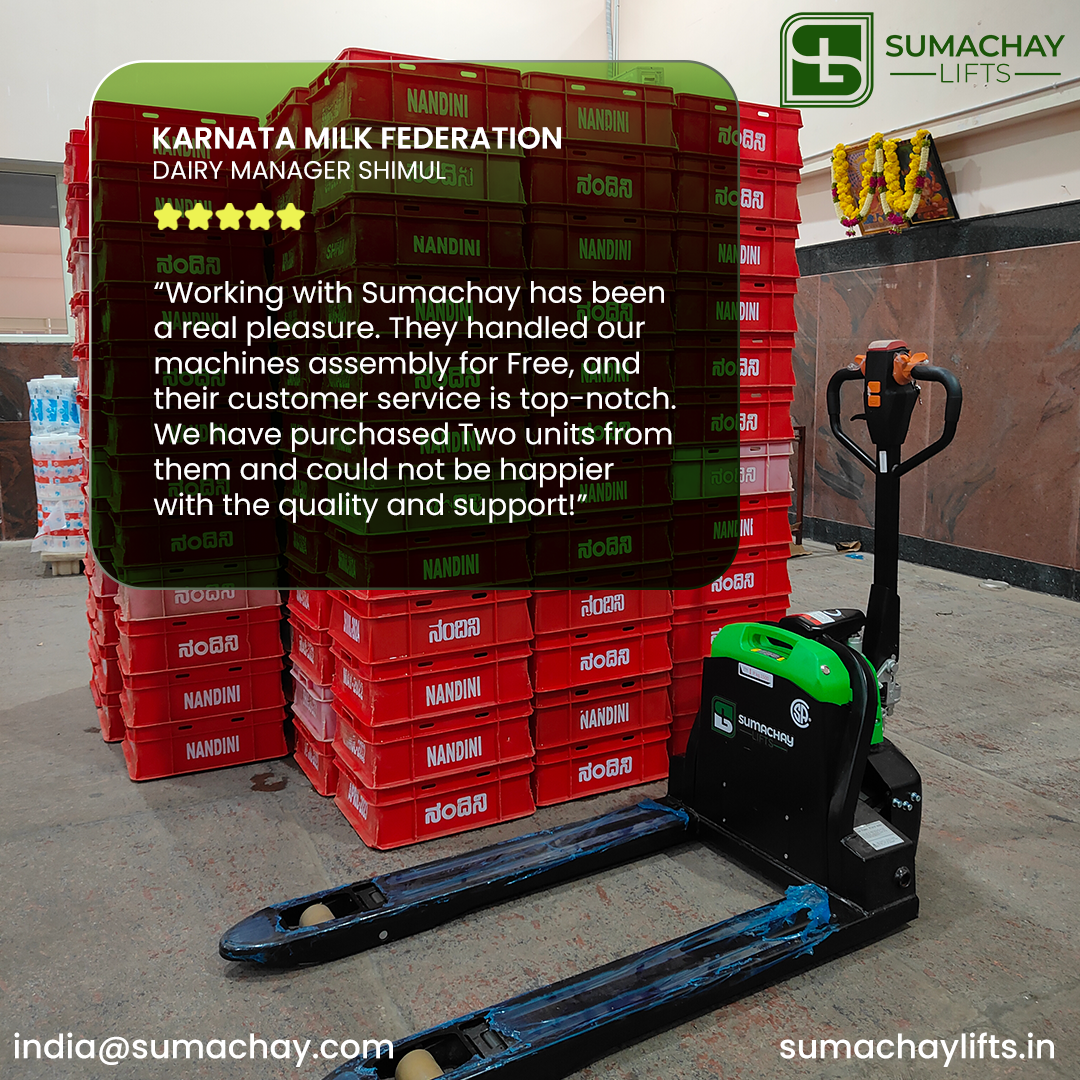 KMF Nandini Experience -&nbsp;Enhancing Operations with Electric Pallet Jacks and Trucks: A Customer Feedback Perspective&nbsp;&nbsp;